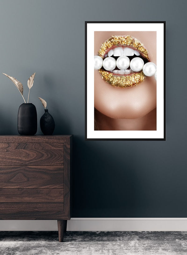 Goldene Lippen Poster