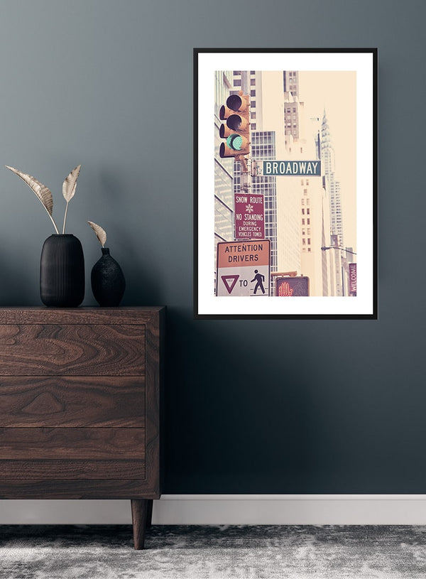 Broadway-Straßenschild-Plakat