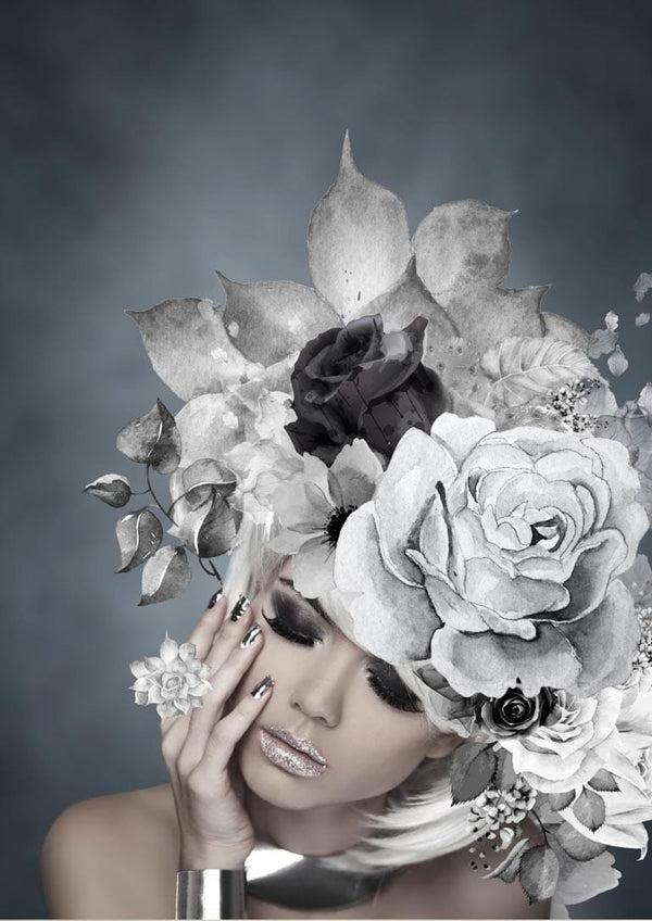 Silberne Blumen 2 Poster