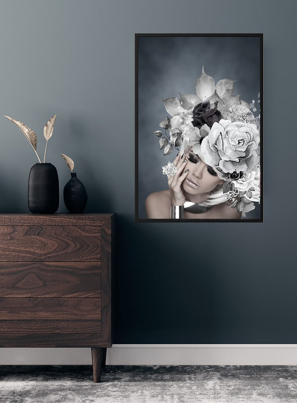 Silberne Blumen 2 Poster