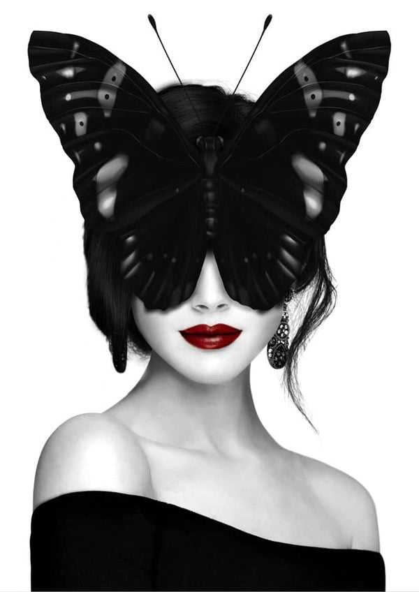 Lady butterfly poster