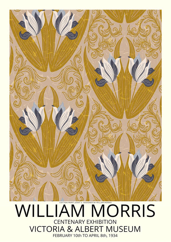 William Morris tulips poster