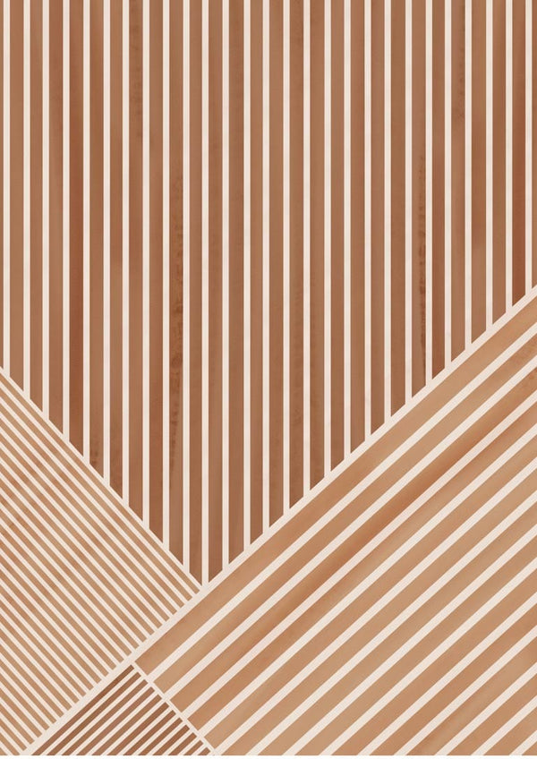 Brune Linjer Kunstplakat für Stuen