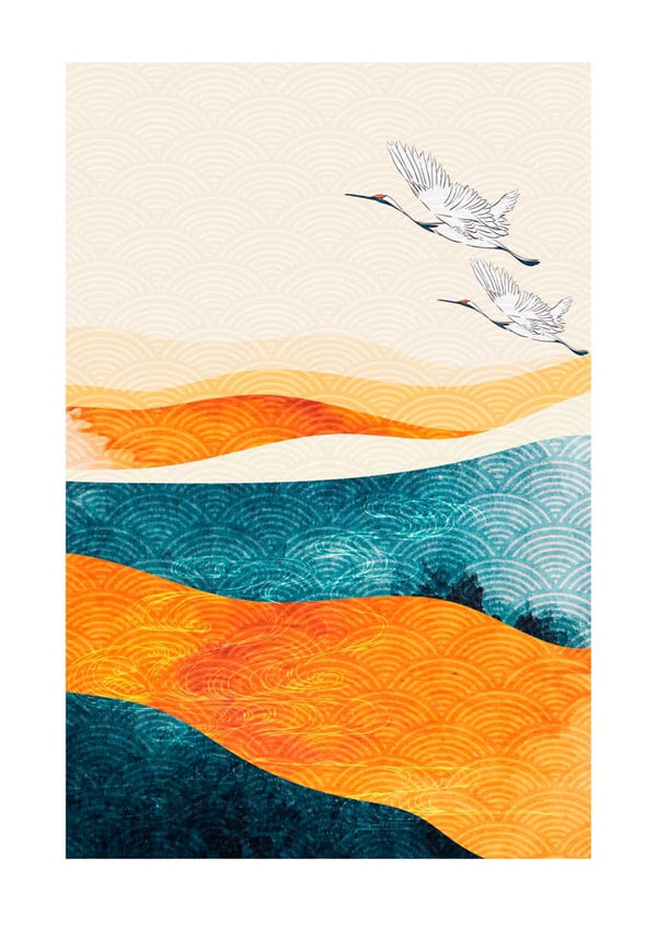 japanese cranes #2 kunstposter