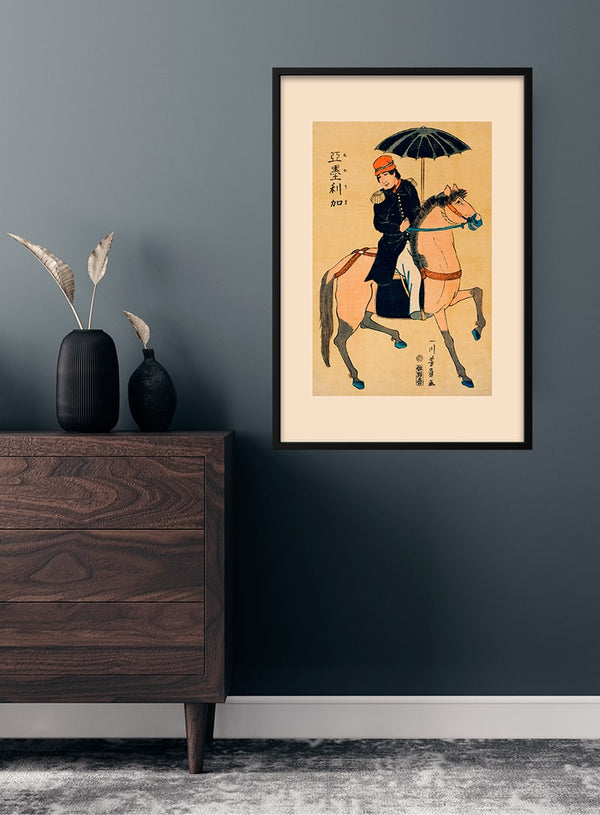 Amerika von Utagawa Yoshikazu japanisches Kunstposter