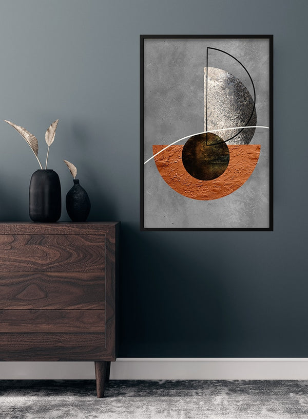 Minimalistisches Poster in Braun und Silber