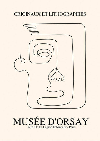 Picasso-inspiriertes Poster mit Gesichtsabdruck