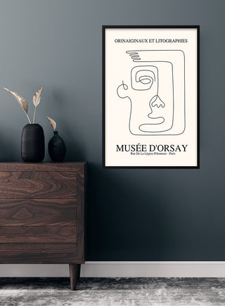 Picasso-inspiriertes Poster mit Gesichtsabdruck