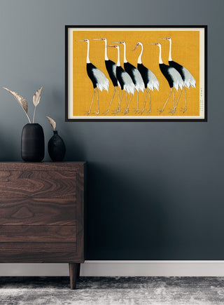 Poster mit japanischen Kranichen