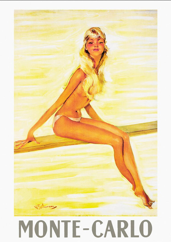 Poster Junge Frau in Monte Carlo