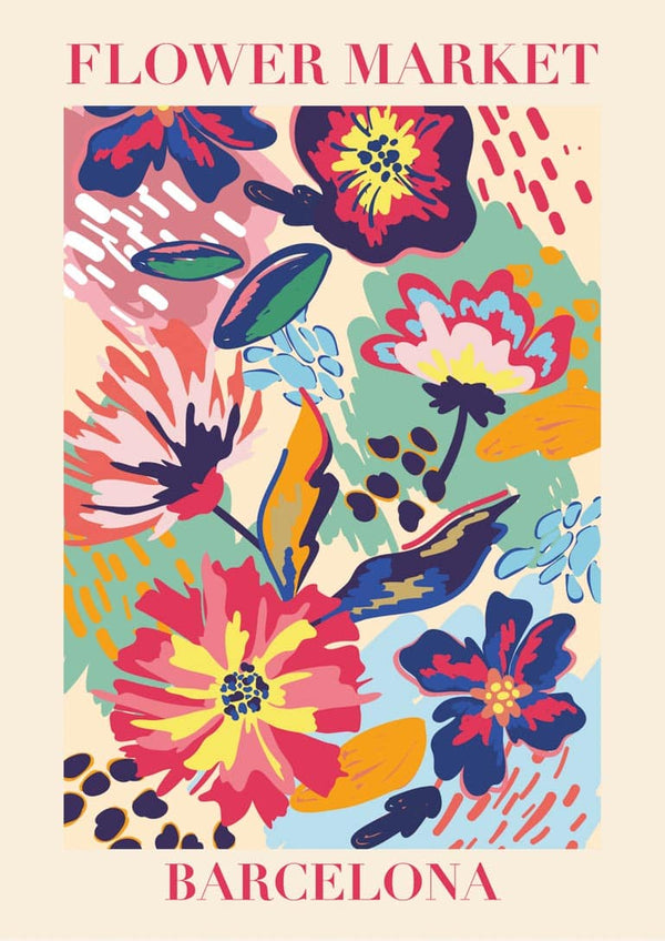 Flower Market Barcelona Poster
