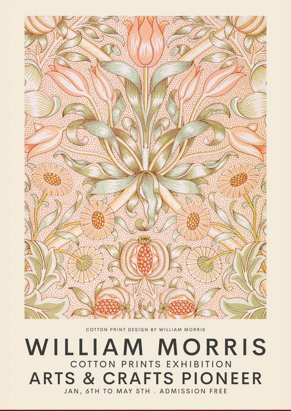 William Morris - Pink Exhibition Poster