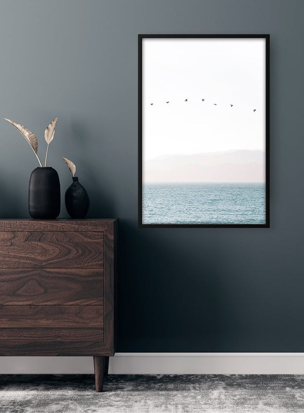 Birds in a straight line Poster