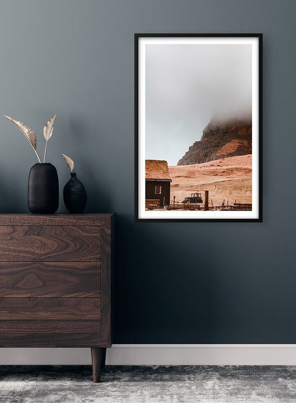 Ref field and Cloudy Mountain Poster