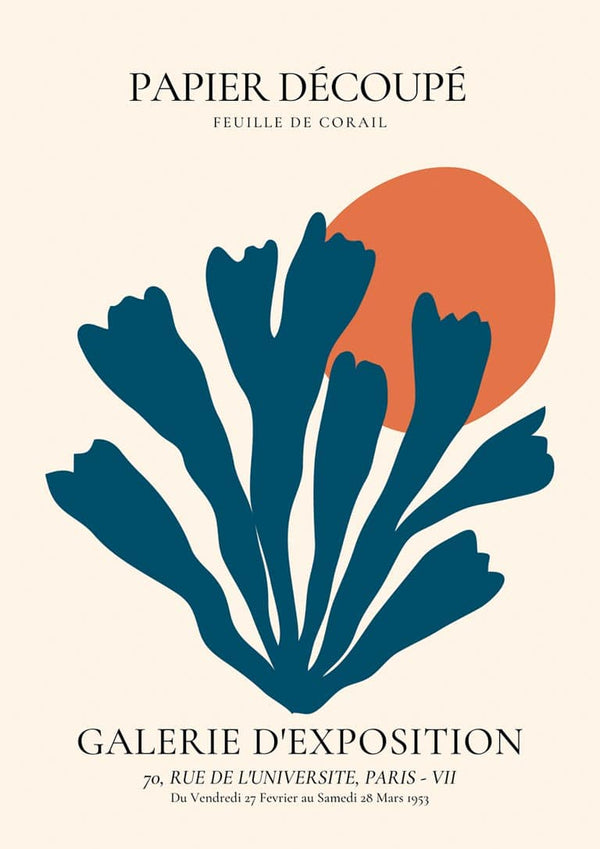 Blaues Korallen-Decoupe-Poster