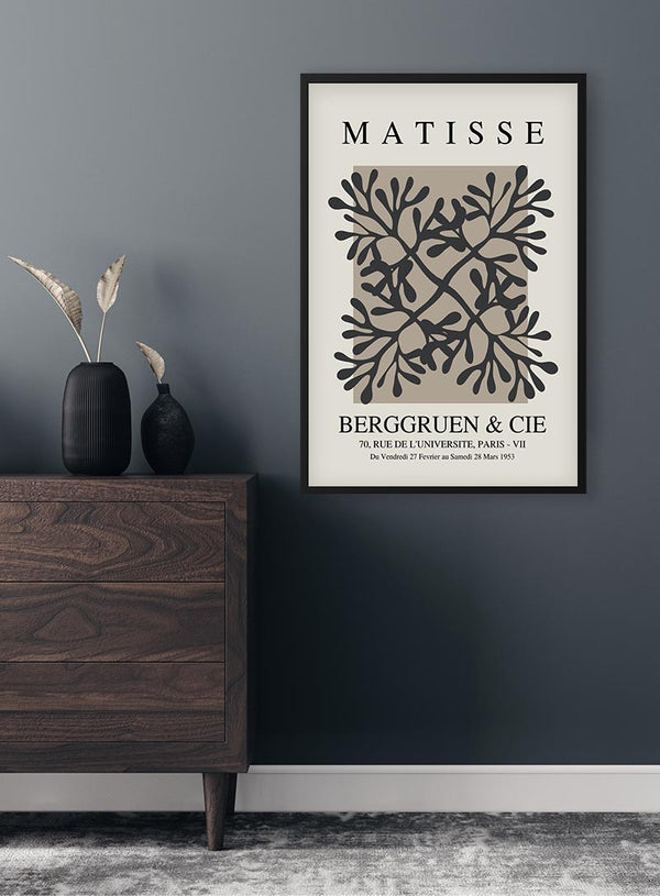 Korallenblumen-Poster aus Papier-Decoupé