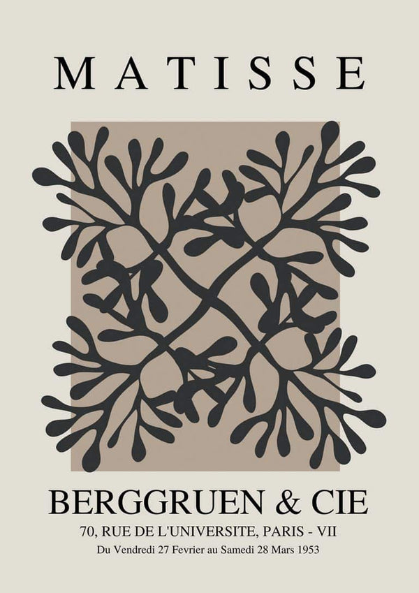 Korallenblumen-Poster aus Papier-Decoupé