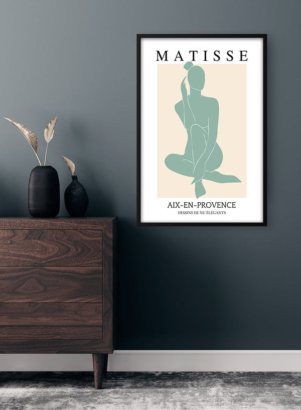 Von Matisse inspiriertes grünes Decoupé-Poster