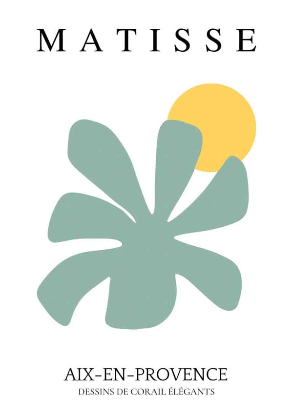 Von Matisse inspiriertes grünes Blumenposter