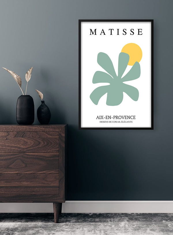 Von Matisse inspiriertes grünes Blumenposter
