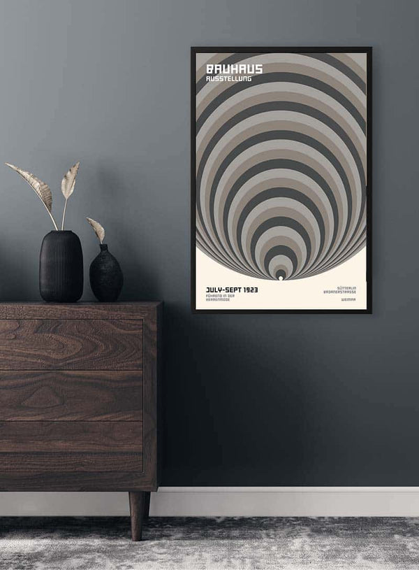 Bauhaus Big Circles Grey Poster