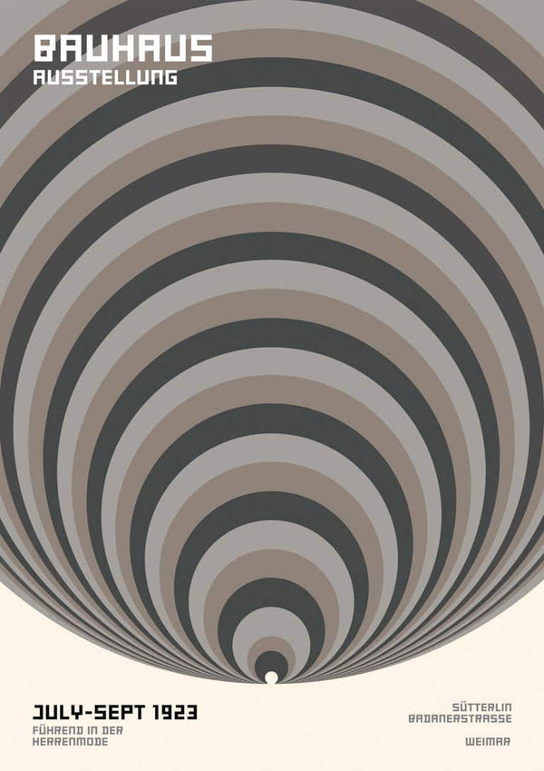 Bauhaus Big Circles Grey Poster