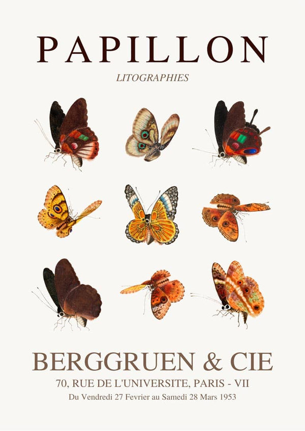 Braunes Papillon-Plakat