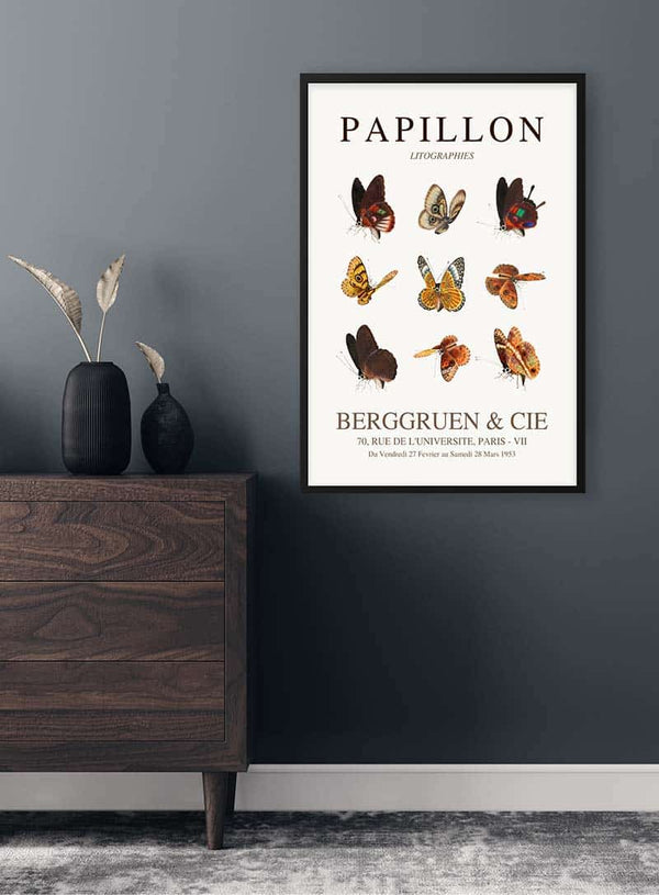 Braunes Papillon-Plakat