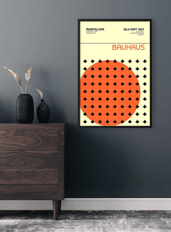 Bauhaus Orange & Sterne Weimar Poster