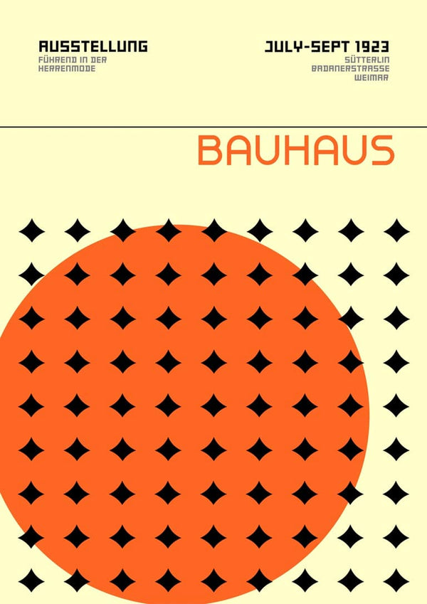 Bauhaus Orange & Sterne Weimar Poster