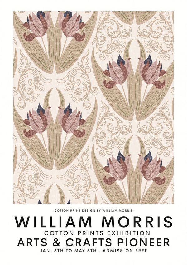 William Morris Red Tulips Poster