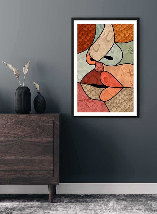 Abstrakter Kuss Poster