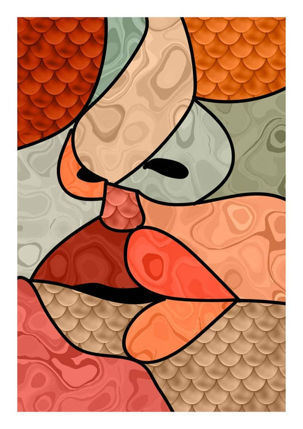 Abstrakter Kuss Poster