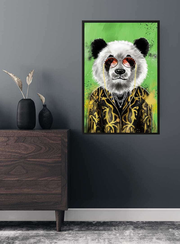 Panda With gold Jacket Poster