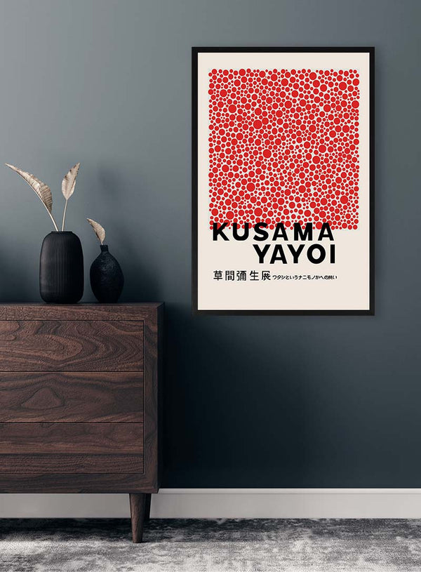 Yayoi Kusama - Rote Punkte Poster