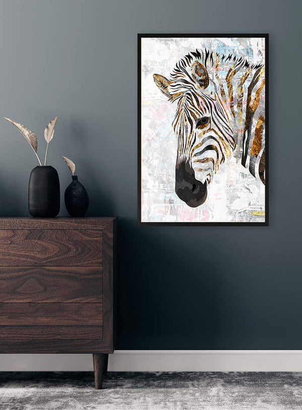 Grunge gold zebra