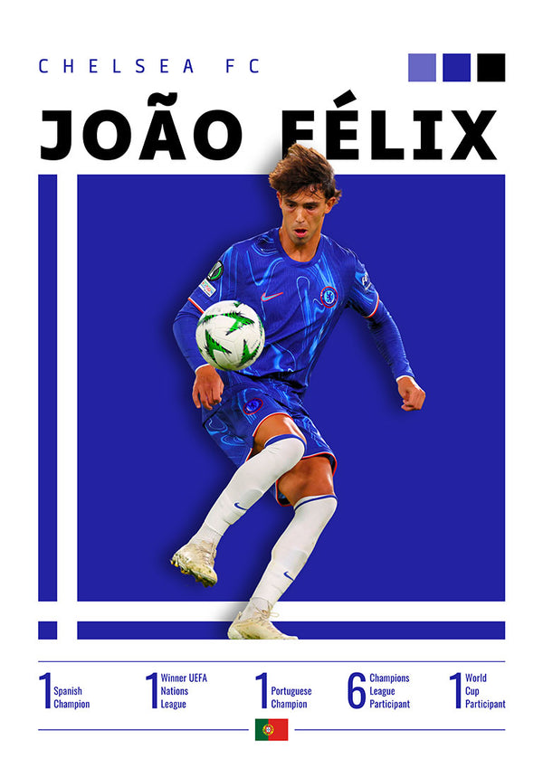 João Fêlix - Chelsea Football Poster