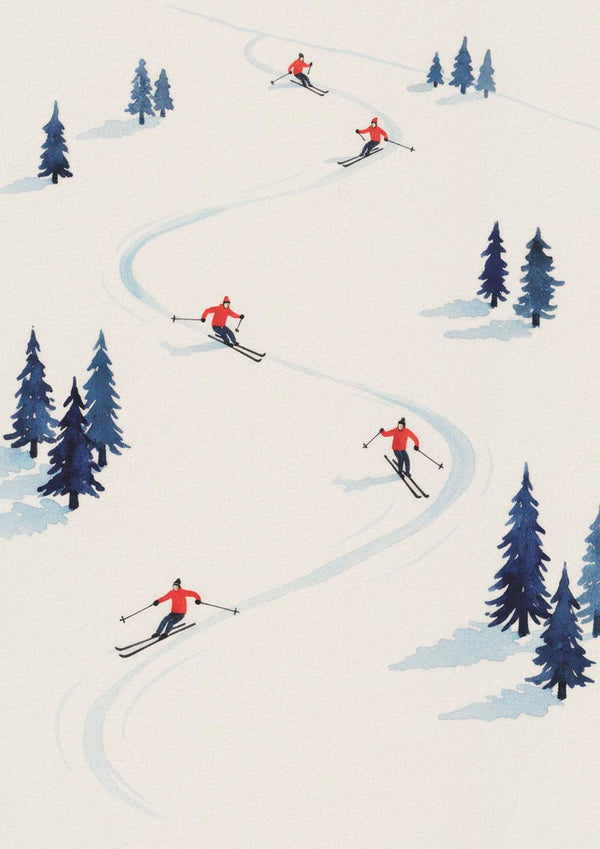 Five Skiers
