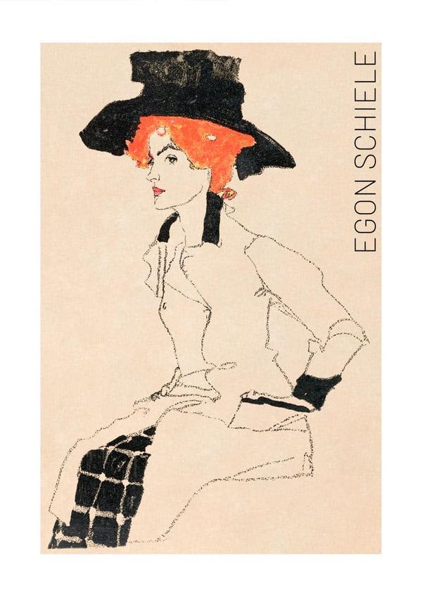 Portrait of a Woman (1910) by Egon Schiele kunstposter