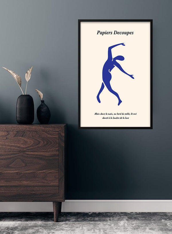 Matisse inspiriertes Poster mit blauer Tänzerin