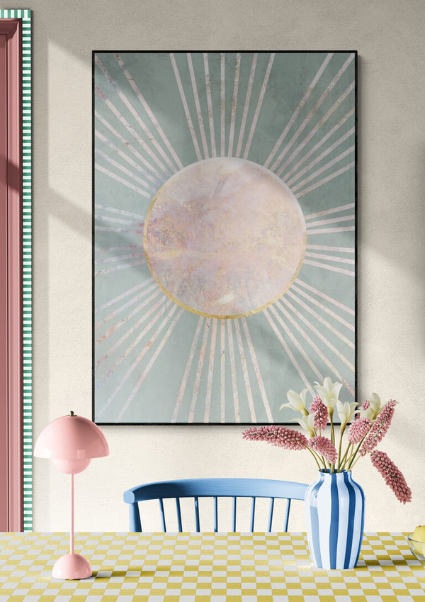 Salbeigrüne Boho-Sonnenstrahlen