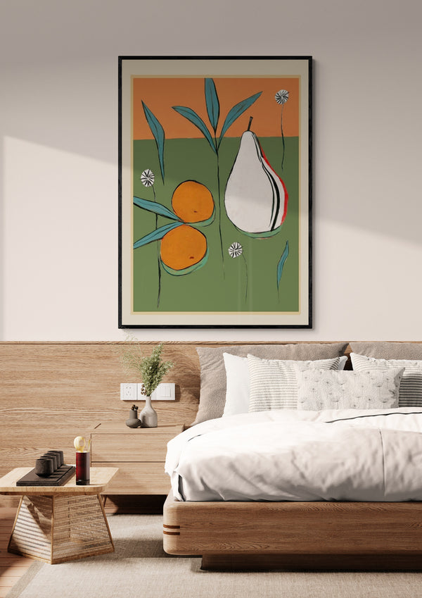 Abstract Pear and Orange Art - Branka Kodžoman