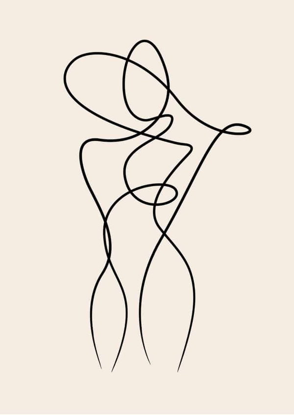 Line Art Kvinde #2 Kunstplakat