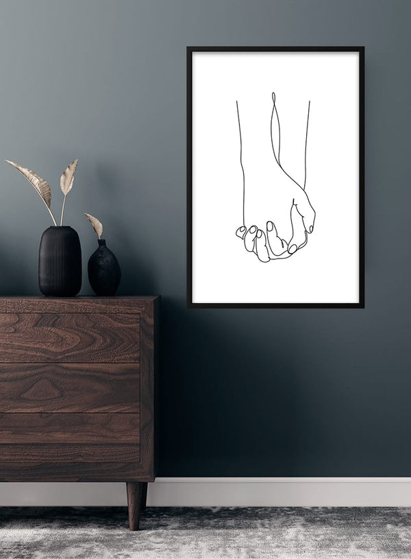 Händchenhaltendes Kunstposter