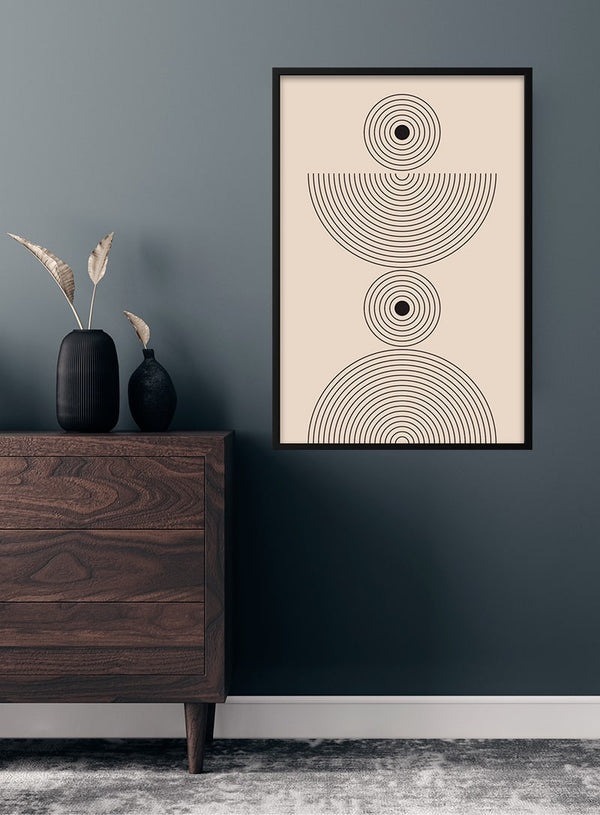 halvcirkel kunst poster für stuen