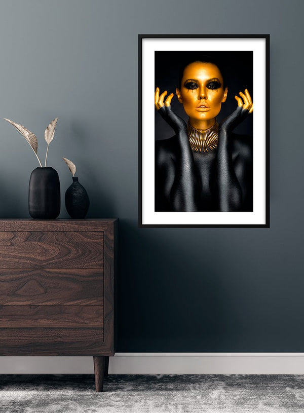 Goldenes Frauenmodeplakat
