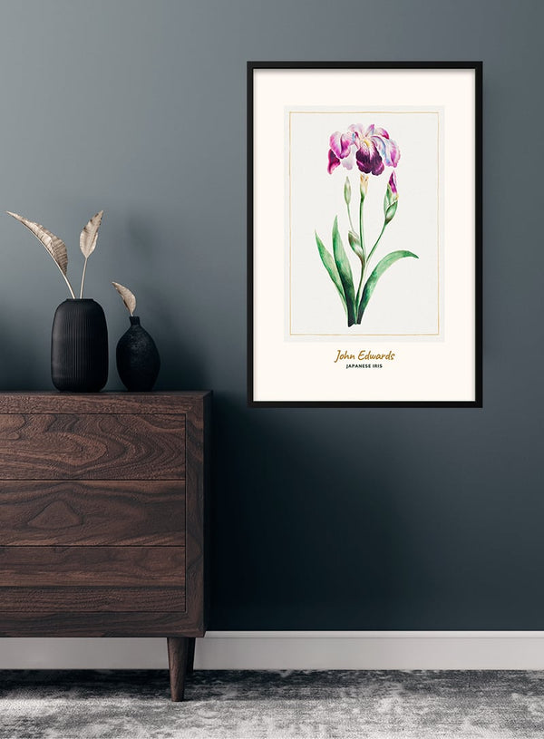 Japanische Iris von John Edwards, japanisches Kunstposter