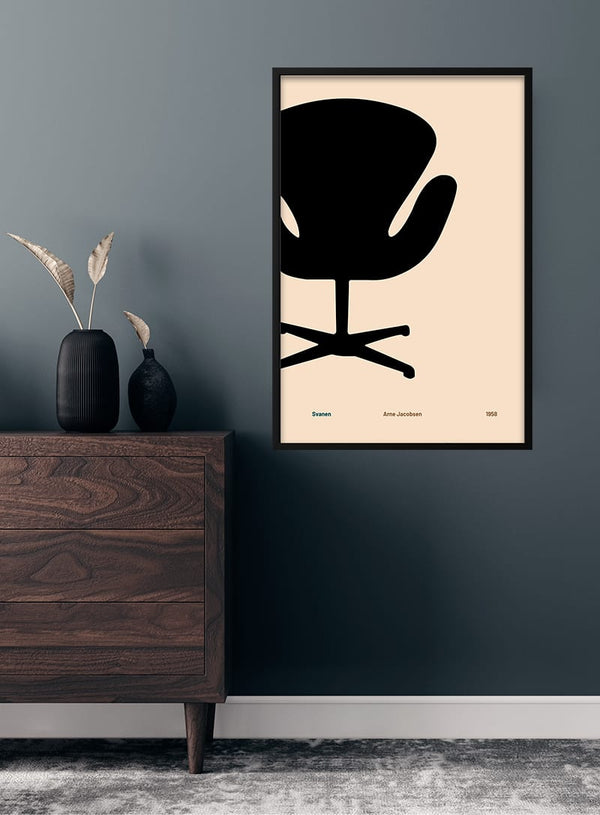 Svanen von Arne Jacobsen als Poster für Stuen