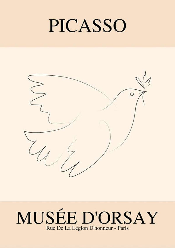 Picasso inspiriertes Friedensvogel-Plakat