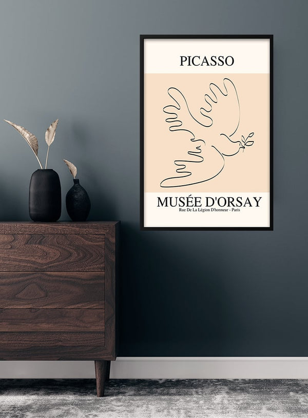 Picasso-inspiriertes Friedensvogel-Poster